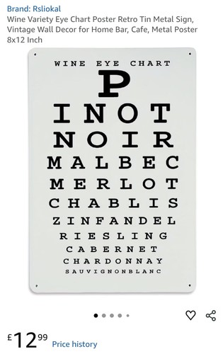 Wine variety tin eye - wine, chart