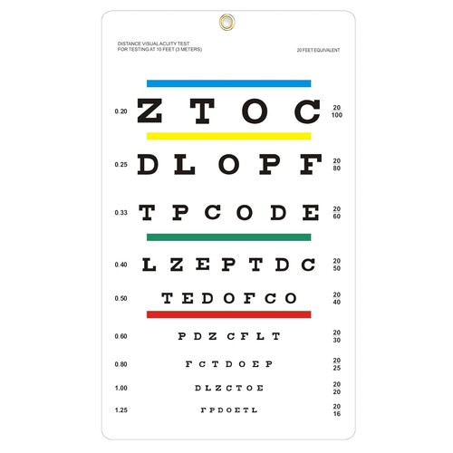 Eye chart upgraded snellen - chart,,