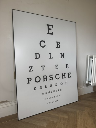 Porsche eye chart sign - porsche,