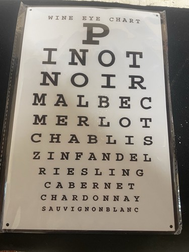 Wine variety tin eye chart - wine,