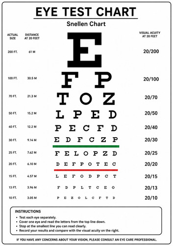 Laminated eye test chart - eye,